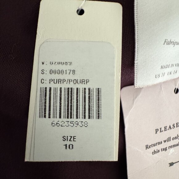 BHLDN Tansy Satin Charmeuse Deep Purple True Wrap Formal Maxi Dress Size 10 - Picture 16 of 17